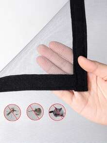 [1 Pack]Gray Window Screen – Hook & Loop Easy Install, Removable & Washable, Breathable Durable Mosquito Net For Bedroom, Living Room, Balcony - Grey - View 5