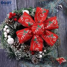 1 rouleau de ruban de Noël, ruban à bord métallique de 6,3 cm/5 yards, convient pour l'emballage de cadeaux de Noël, la décoration thématique des fêtes