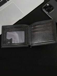 1pc Men's Wallet With Zipper, Multi-Function Card Holder, Leather Bifold Wallet, Anti-Demagnetization, Driving License Holder, Minimalist & Fashion Design, Large Capacity, Small Wallet