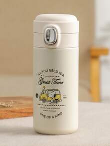 SNOOPY 1 件史努比 300 毫升不锈钢小巧可爱马克杯，简约设计，适合户外、学校、便携，可保持饮料冷藏