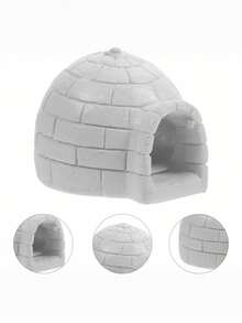 Miniature Figurines, Micro Landscape Decoration, Lifelike Ice House Model Realistic Figures, Suitable For Winter Wonder, Garden Or Home Decoration, Winter Wonder Decoration, Party Gift, Best Winter Gift For Friends, Figurines, Realistic Polar Figurines, Valentine'S Day Gifts