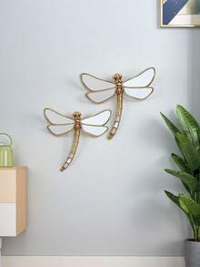 1pc Resin Gold Mirror Dragonfly Wall Decor, Insect Lover's Collection, Creative Insect Museum Hanging Decor For Home Party - Gold - View 11