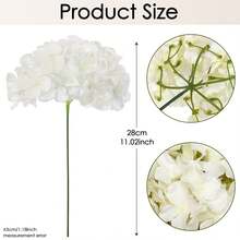 48/60pcs Creamy Ivory Artificial Hydrangea Flowers With Stems, Silk Faux Hydrangea Heads For Bridal Shower & Handmade Bouquets - Ivory - View 3