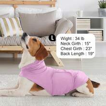 1 件装狗狗镇静背心，柔软连帽狗狗焦虑缓解背心，隔离宠物耳朵噪音，适合小型/中型/大型犬，四季皆宜 - 紫色 - 查看 6