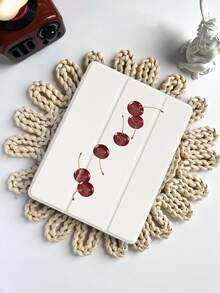 Cherry Pattern Tablet Case, Compatible With IPad 9.7/10.2/10.5/10.9/12.9/Pro 11 10th Generation, Compatible With Samsung Galaxy Tab S6 Lite 10.4 Inches, Suitable For Kindle Paperwhite 12th Generation 2024 Version, Kindle (11th Generation) 2022 Version Kobo Clara Color, Equipped With Soft Fall Protection, Intelligent Vertical/Automatic Wake-Up/Sleep Function