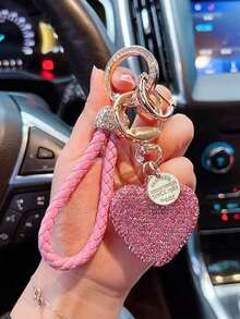 Valentine's Day Gift Heart Keychain Wristlet Bling Keychains For Women Key Chain For Car Keys Purse Charms Handbag Backpack Accessories Engagement Wedding Birthday Party Gift - Nhiều màu - Xem 8