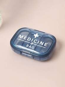 Medical Kit With Printed Cross And Letters' Medicane ',Portable And Minimalist Pill Organizer Medication Storage Box With 3 Compartments For Home And Travel Portable Travel Mini Pill Case Waterproof Moisture-Proof Pill Storage Container Suitable For Storing Medication Rings And Other Small Itemsl,