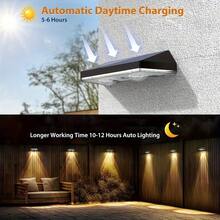 4 Packs Solar Fence Lights, Multicolor Garden Wall Light, Outdoor Yard Landscape Villa Corridor Decorative Lighting For Halloween Christmas, Thanksgiving, Smart Sensor Illumination For Home And Garden