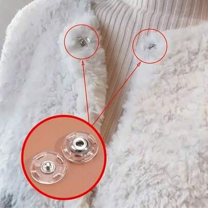 5/10 件超透明隐形纽扣 - 固定隐形纽扣，适用于毛衣和衬衫，防曝光设计，透明按扣隐形按扣塑料纽扣服饰配件