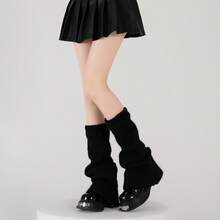 1 Pair Of Sock Covers Pile Socks For Women Autumn Winter Thickened Black Fuzzy Y2K Hot Girl Style Winter Subculture Fuzzy Leg Covers - 咖色 - 查看 4