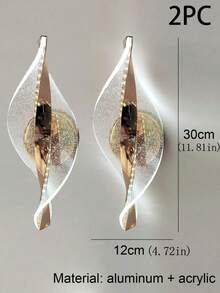 1 pieza/2 piezas Lámpara de pared curva contemporánea - Aplique acrílico regulable para iluminación ambiental en dormitorio, pasillo y entrada, accesorio decorativo versátil para espacios modernos del hogar y comerciales