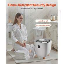 Chauffe-serviettes seau chauffant 25 L avec affichage LED et réglages (minuterie et température) et arrêt automatique, chauffe-serviettes pour salle de bain buanderie, pour chauffer les serviettes - Gris 25 l - Voir 5