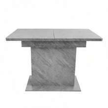 Extendable Dining Table, Dining Table With Storage, Rectangular Dining Table, Coffee Leisure Table, Modern Simple Iron Dining Table, Space-Saving Multifunctional Dining Table, Concrete Look - Light Grey - View 7