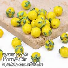 12mm Multi-Color Small Tomato Beads, Fruit Beads, Tomato Glass Beads, DIY Jewelry Making Supplies For Earrings, Bracelets, Necklaces