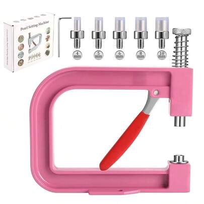 Macchina per applicare perle, pressa manuale fai-da-te, accessori per artigianato con perle e teste a vite per vestiti/borse/gonne, accessori per macchina per applicare
