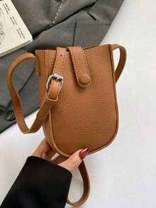 Compact & Lightweight Phone Pouch Bag, Crossbody Phone Holder Purse For Women, Minimalist & Portable, New Design, Suitable For Summer Strolling - Brown - View 11