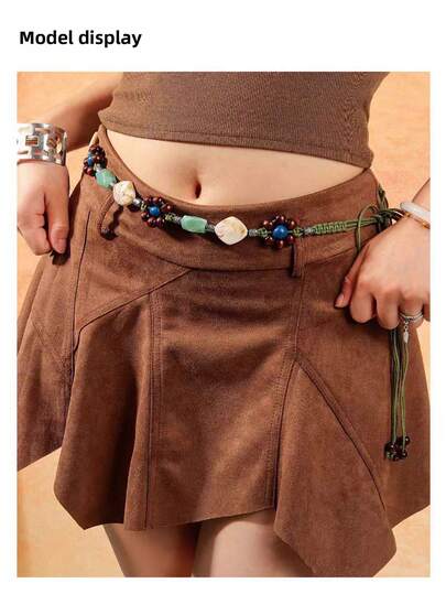 1pc Woven Women's Belt, Fashion Creative Handmade Waist Belt, Suitable For Autumn, Halloween Decoration