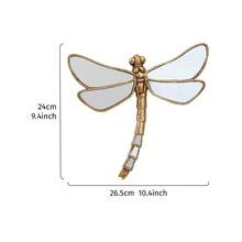 1pc Resin Gold Mirror Dragonfly Wall Decor, Insect Lover's Collection, Creative Insect Museum Hanging Decor For Home Party - Gold - View 13