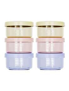 1/3/6 件带盖食品储存容器、迷你塑料食品储存容器、彩色可堆叠带盖容器、零食食品储存杯、防漏、可堆叠、非常适合野餐、餐食准备、冰箱整理、适用于高温微波炉和冰柜、迷你便携式可爱耐用设计 - 彩色 - 查看 7