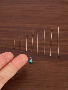 100Pcs/Lot 15/20/25/30/35/40/45/50mm T Shaped Headpins Connector 14K Gold Plated Stainless Steel Flat Head Pins For Jewelry Findings Making Accessories Supplies - T-needle - View 1