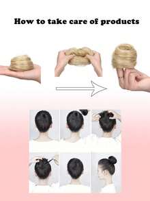 Straight Hair Bun Elastic Band Synthetic Fiber Hair Bun, Hair Scrunchie Hair Accessory, Daily Use Hair Styling Set, Hair Styling Tool Kit - Multicolor - View 4