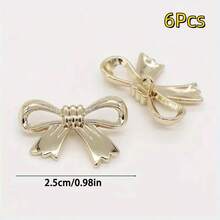 6/12pcs Gold Bow Shaped Metal Buttons, 0.98 Inch/2.5cm, 0.79 Inch/2cm, 0.59 Inch/1.5cm, Handmade Sewing Accessories For Women Knitwear, Shirts, Dresses And Coats - Multicolor - View 15