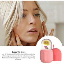 Roller Rodillo de Hielo para la Cara Agarre Antideslizante Rodillos de Hielo para la Cara Silicona Duradera Fácil Operación Molde de Hielo para Belleza Apriete (Azul) - Rojo - Ver 12