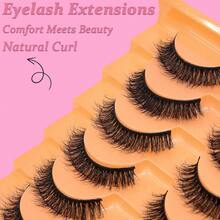 10 Paar falsche Wimpern Katzenaugen-Wimpern, Kunstmink-Wimpern mit natürlichem Aussehen, flauschig, verwischt, wie Wimpernverlängerungen aussehend, D-Krause Wimpernstreifen, kurze Wimpern - Natürliche Wimpern - Übersicht 6