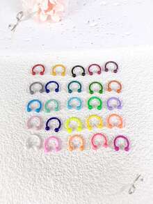 10 pezzi/set Anelli per il naso di colore casuale, Piercing per il naso, Anello per il naso a forma di C, Piercing per le sopracciglia, Cerchio per il cartilagine, Gioielli per piercing, Regalo per le donne