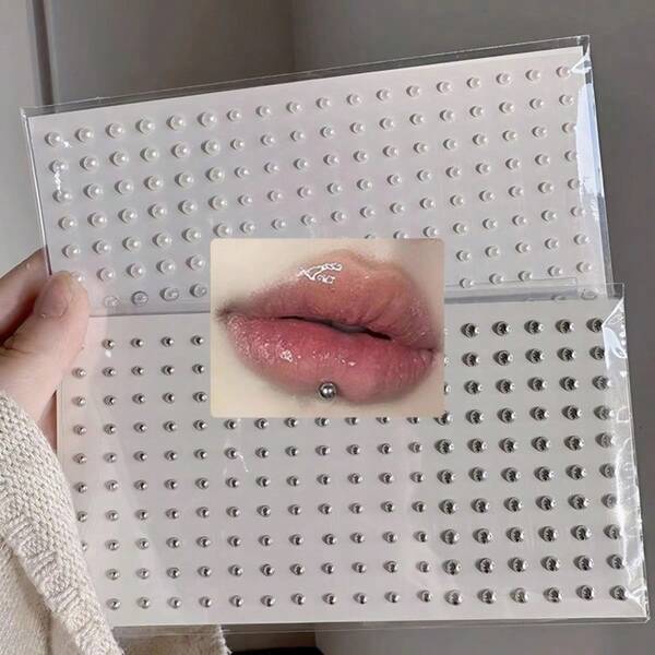 Juego de pegatinas de piercing falso para el ombligo, ceja, labio, pendiente sin perforación y anillo de nariz falso, joyería de anclaje dérmico