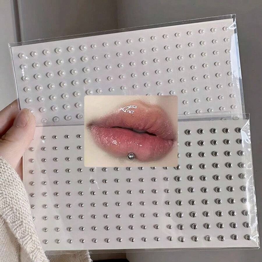 贴纸假肚脐眉唇穿孔耳钉非穿孔耳环耳钉套装全新假鼻环穿孔首饰真皮锚顶部