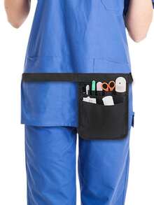 Sac de taille pour outils de soins infirmiers - Ceinture à outils en polyester, fermeture éclair, noir, lavable en machine, sac de rangement pour personnel médical professionnel, conception de rangement sécurisée, accessoires d'infirmière, simple et pratique, durable - Multicolore - Voir 5