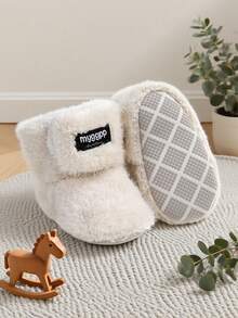 Newborn Infant Infant Infant Girls Boys Warm Fleece Winter Booties First Walkers Slippers Shoes