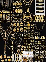 86 piezas/58 piezas/68 piezas/39 piezas/35 piezas Conjunto de joyas vintage elegante de estilo retro con monedas, elementos metálicos, perlas falsas, corazones, flores, mariposas - Collar, anillo, pendientes adecuados para mujeres en fechas, vacaciones, bodas, fiestas, cumpleaños, Navidad, San Valentín, Año Nuevo - Alta relación calidad-precio