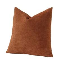 奢华柔软的波西米亚风竹纤维拼接雪尼尔枕套（不含填充物），适用于沙发、床、汽车、椅子、飘窗、双人沙发、客厅、卧室、地板、长凳、办公室、咖啡馆等场所。也可作为礼物、家居装饰、房间装饰、节日装饰。 - 橘色 - 查看 12