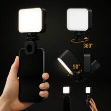 Luz Preenchimento Flashe LED RGB com Clip Iluminador Recarregável Portátil Iluminação Profissional - Multicolorido - Visão 9