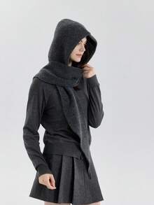 1 Khăn trùm đầu hình tam giác màu trơn cho nữ, chất liệu nylon phong cách đường phố dễ thương, thời trang đa năng và vui tươi, thích hợp mặc khi đi làm trong nhà/ngoài trời, mặc mùa thu/đông - Nhiều màu - Xem 14