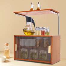 kangten Storage Cabinet, Kitchen Storage Cabinet, Storage Cabinet With Partition, Multi-Tier Storage Organizer For Storing Cups, Dishes, Small Appliances, Decorations, Cosmetics Kitchen Sideboard Bamboo Kitchen Pantry, Freestanding Countertop Storage Cabinet For Bottles, Dish, Bowl (21.6 * 11.8 * 24.4in Tea Color) - Màu nâu - Xem 4