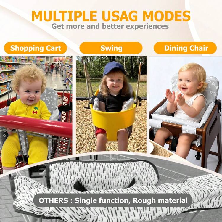 1pc Children Shopping Cart/High Chair/Dining Chair Cushion, Soft & Comfortable, Portable Multi-Function Kids Seat Pad - Multicolor - View 3