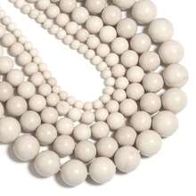 1 Stück Natürliche Fossil Stein Perlen 4/6/8/10/12mm Natürliche Stein Perlen für DIY Schmuckherstellung