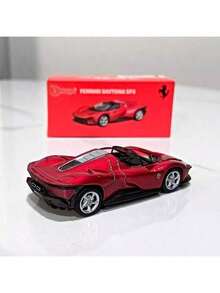 Burago 1:64 比例法拉利系列赛车模型，儿童迷你压铸复制车，小型合金收藏车模型，新年圣诞节生日礼物 - DAYTONA SP3-紅色 - 查看 3