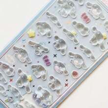 Sanrio Sanrio Cute Japanese Style Funny Stickers, Cinnamoroll, Melody, Kuromi Cartoon Phone Case DIY 3D Embossed Sticker Decor, Gifts