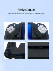 1 PlayStation Portal Remote Play Storage Bag + 1 Silicone Protective Case + 10 Joystick Caps + 1 High-Definition Tempered Glass Screen Protector Set, Anti-Drop, Anti-Scratch, Anti-Slip, Anti-Sweat, Comprehensive Protection For Gaming Device Safety - Multicolor - View 7