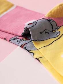 Disney 5/10 pares de calcetines genuinos con personaje de dibujos animados Dumbo, calcetines de regalo de invierno y Año Nuevo lindos, calcetines navideños de dibujos animados para mujeres, calcetines novedosos con personajes animados, calcetines para parejas, excelentes para regalos y fiestas - Multicolor - Ver 10