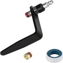 Wangsucc Pneumatic Tool Rafter Hook Hanger With 1/4&#39;&#39; Swivel Air Fittings And 3/8&#39;&#39; And Brass Bushing, Heavy Duty Pneumatic L-Shaped Raffer Hook 1 Pieces