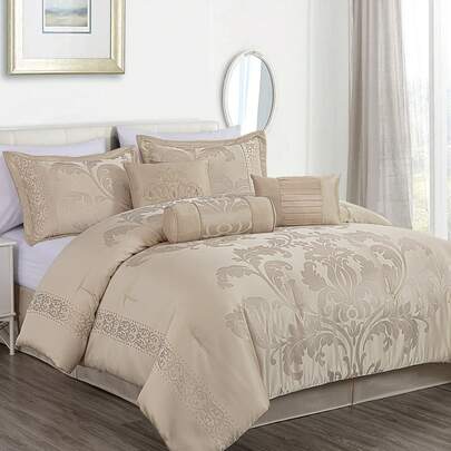 Royale 7-Piece Jacquard Floral Comforter Set