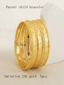 7 chiếc vòng tay đính kim cương xếp chồng phong cách hoàng gia cổ điển dành cho trẻ em từ 3-9 tuổi - Một cỡ - Xem 5