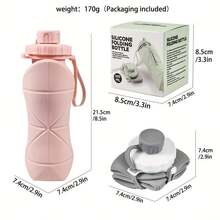 600ml 20.29oz Leakproof Foldable Water Bottle - Silicone, High-Temp Resistant, With Secure Strap For Cycling, Hiking, Gym & More - Available In Maca In Four Colors, Insulated Flas