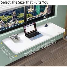 Wall Mounted Folding Table, Drop Leaf Floating Desk with Iron Bracket, 25x50cm Pink, Space - Saving Design Small Spaces, Home Office, Kitchen - Un color - Ver 3