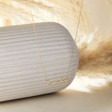 Elegant Minimalist Personalized Name Necklace, 18K Gold Plated Custom Name Necklace, Minimalist Personalized Name Jewelry, Christmas Gift - Multicolor - View 6